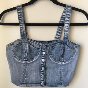 Jean Button Bandeau Top